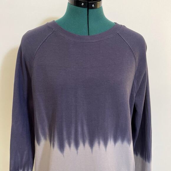 Athleta Sundown Sweatshirt Dip Dye Sz Small Medieval Violet Crewneck Pullover - Picture 5 of 9